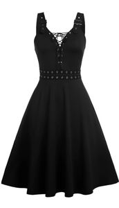 1950 styled gothic swing dress